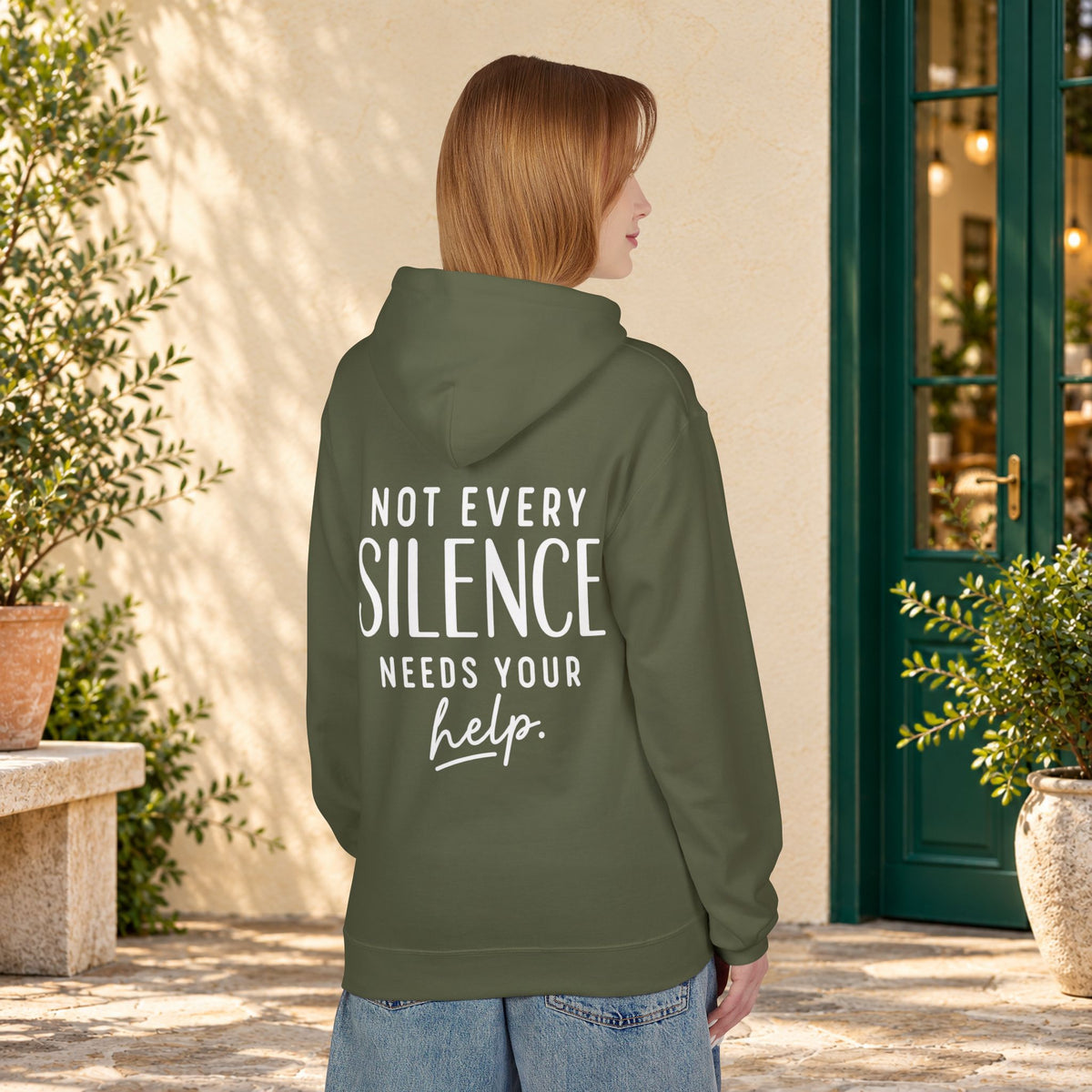 Not Every Silence Needs Your Help Hoodie — product view