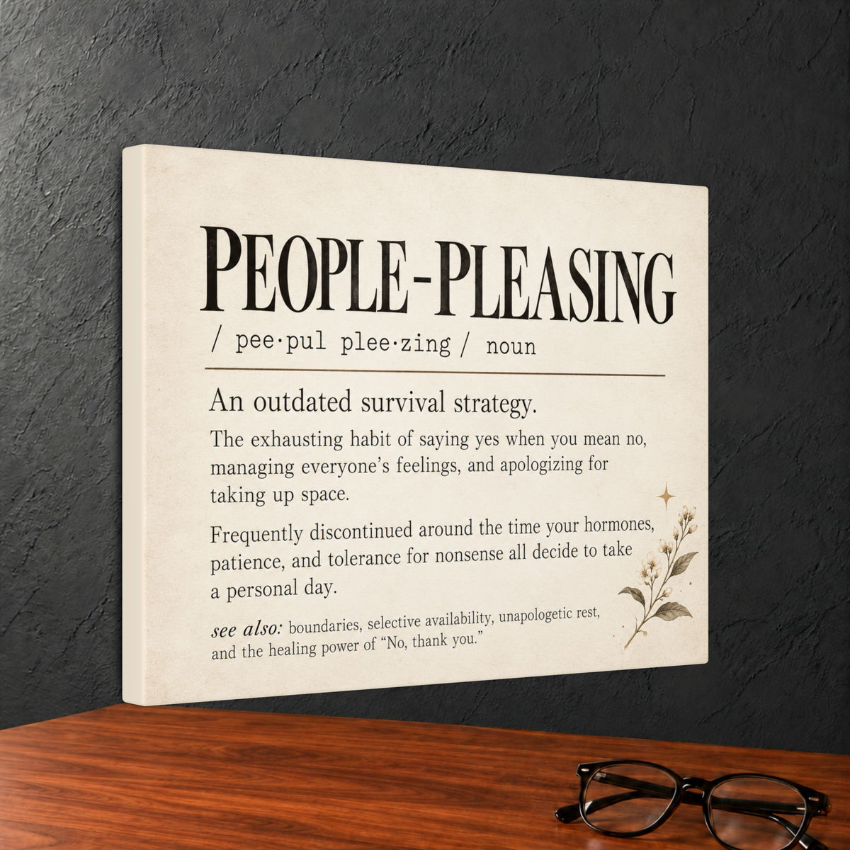 People-Pleasing Definition Canvas Wall Art