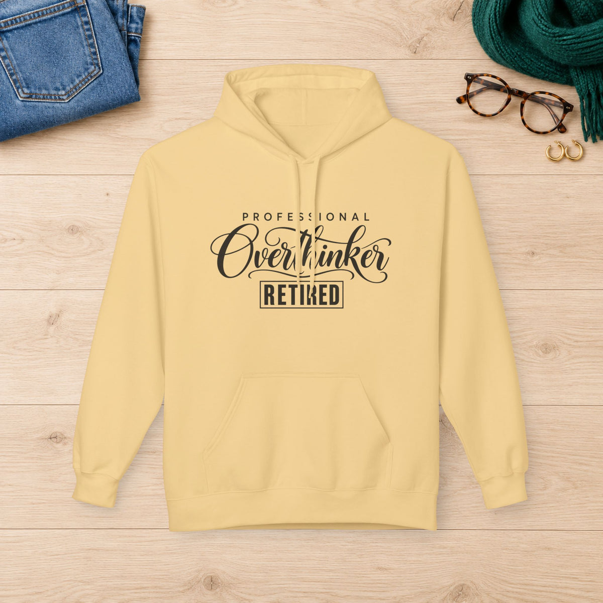 Professional Overthinker: Retired Hoodie in Yellow Haze