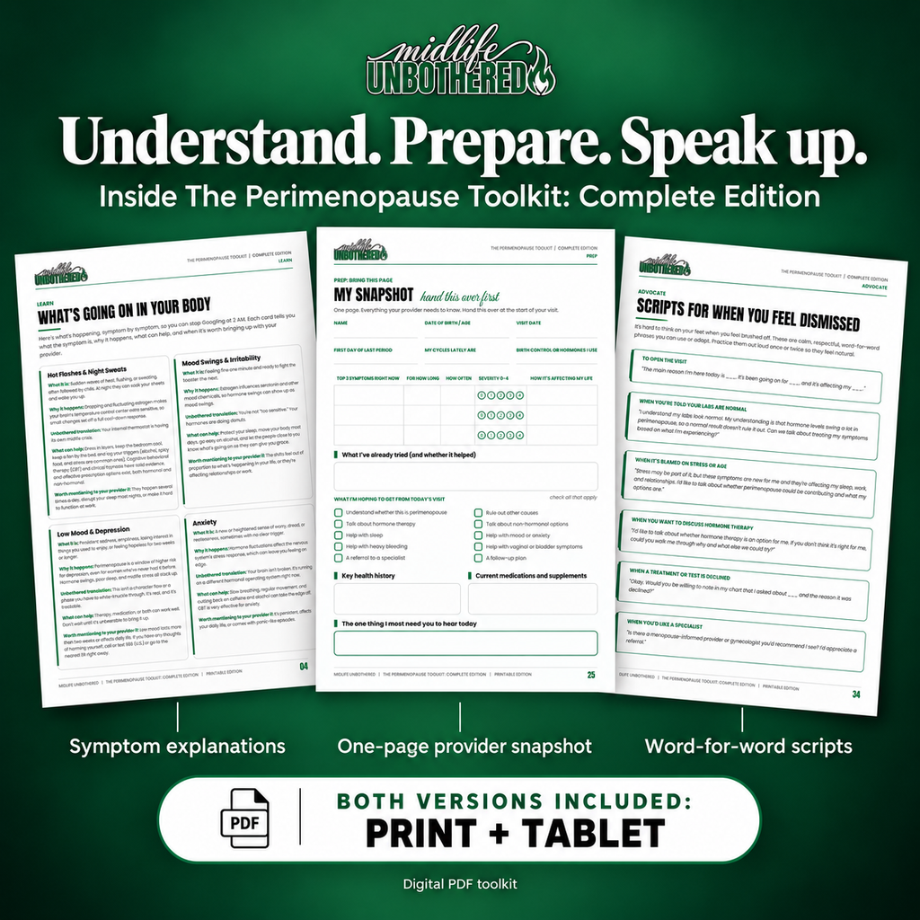 The Perimenopause Toolkit: Complete Edition | Symptom Tracker, Doctor Visit Planner & Self-Advocacy Guide (Printable + Tablet PDF)
