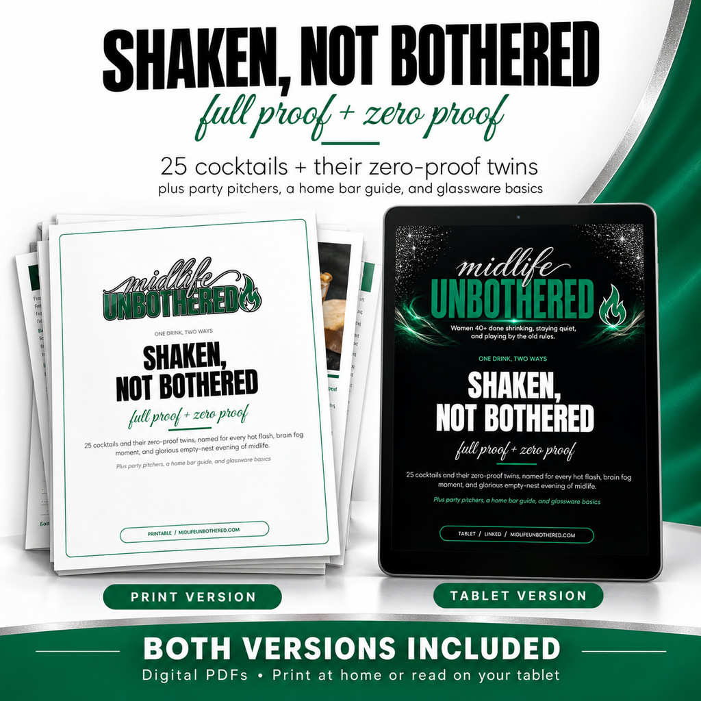 Shaken, Not Bothered: 25 Midlife Cocktails & Mocktails Recipe Book (Printable + Tablet PDF)